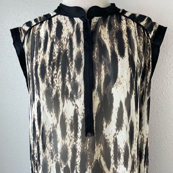 A.N.A. Sleeveless Sheer Leopard Print Top Size 1X EUC - Picture 2 of 7